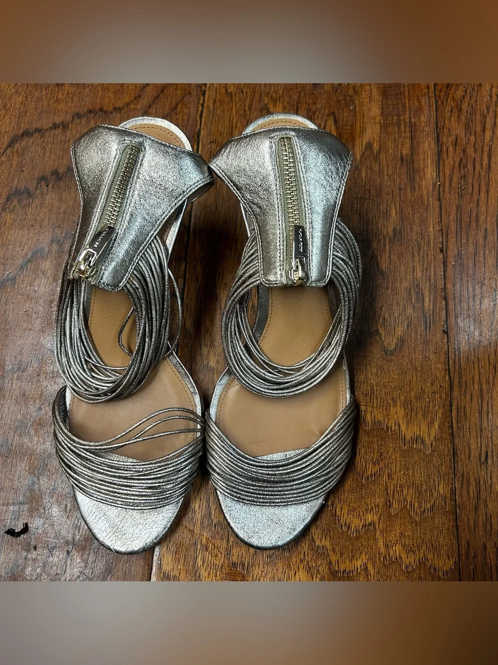 Coach Manya light gold Kitten Heel Sandals